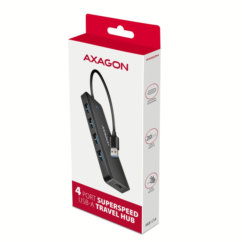 USB Hub 4portos Axagon HUE-C1A USB 3.2