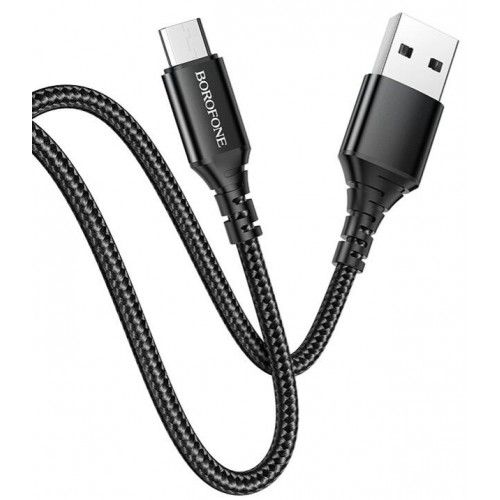 Borofone USB töltőkábel A-micro USB 1m fonott fekete BX54