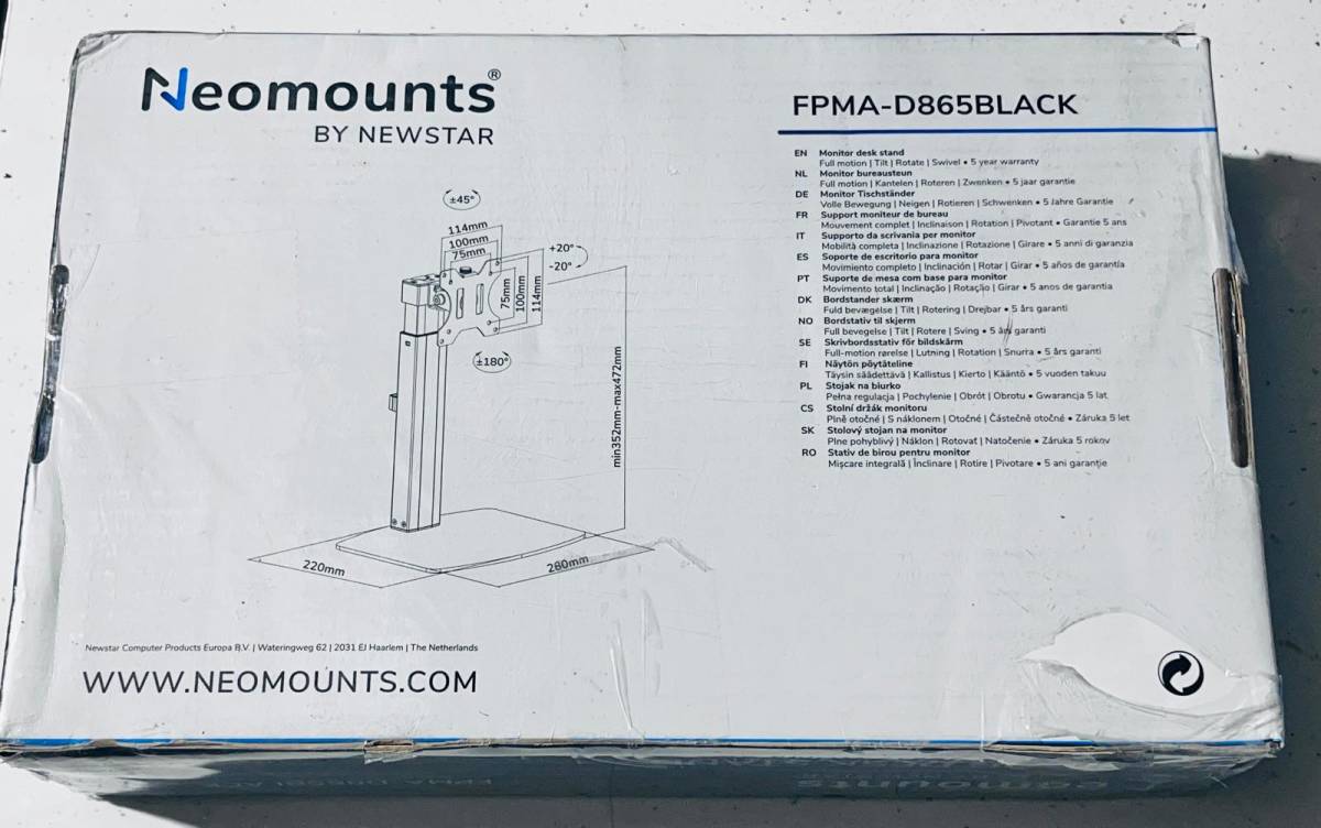 NewStar Neomounts FPMA-D865 monitor talp