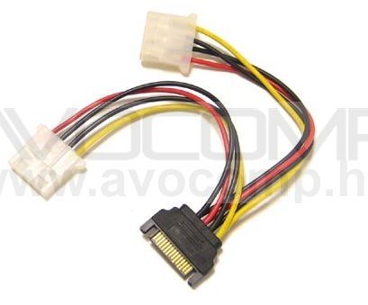 VCOM SATA -> 2x molex Tápkábel átalakító