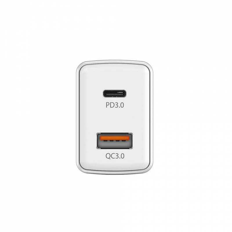 Hálózati töltő 1xUSB + 1xUSB-C aljzattal Genius 20W PD-20AC