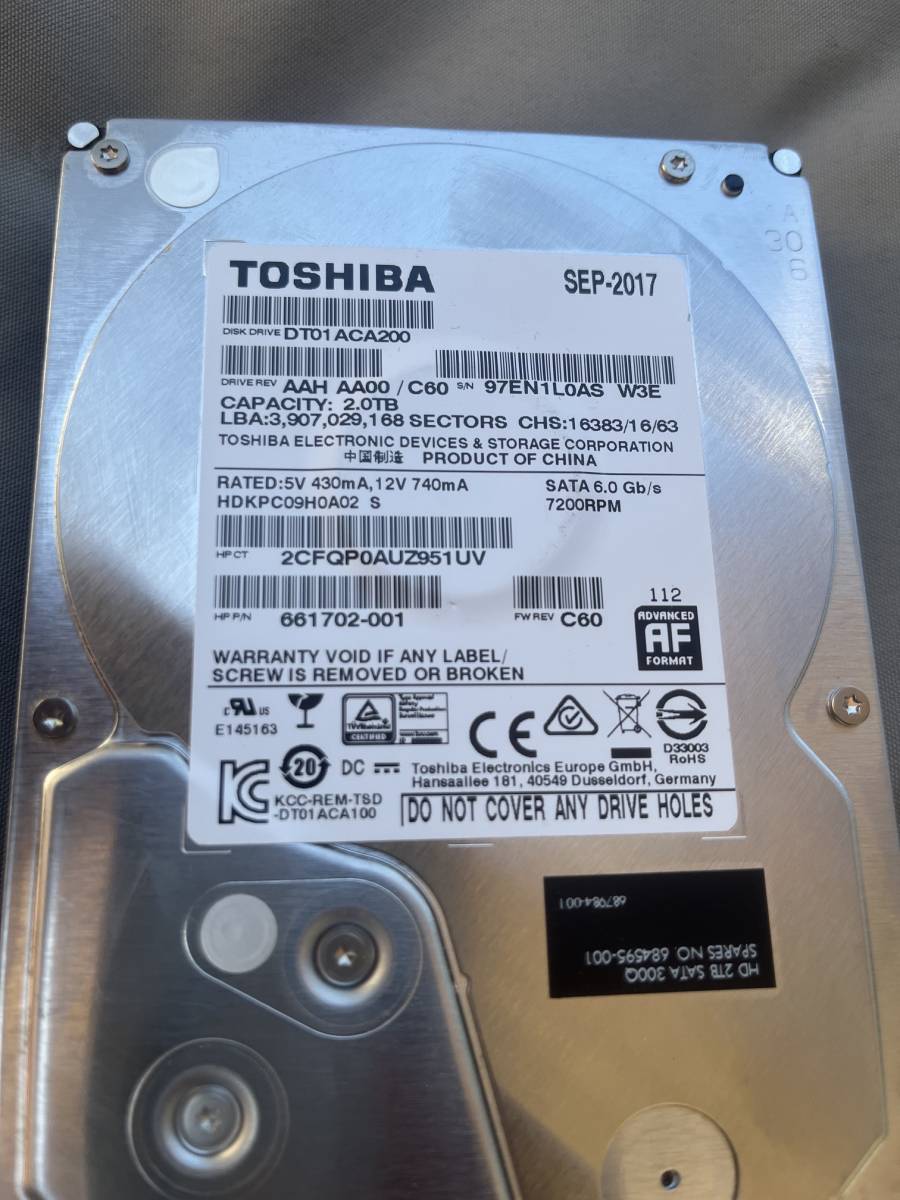 Toshiba DT01ACA200 2TB HDD 3.5" 100/100 7200rrpm