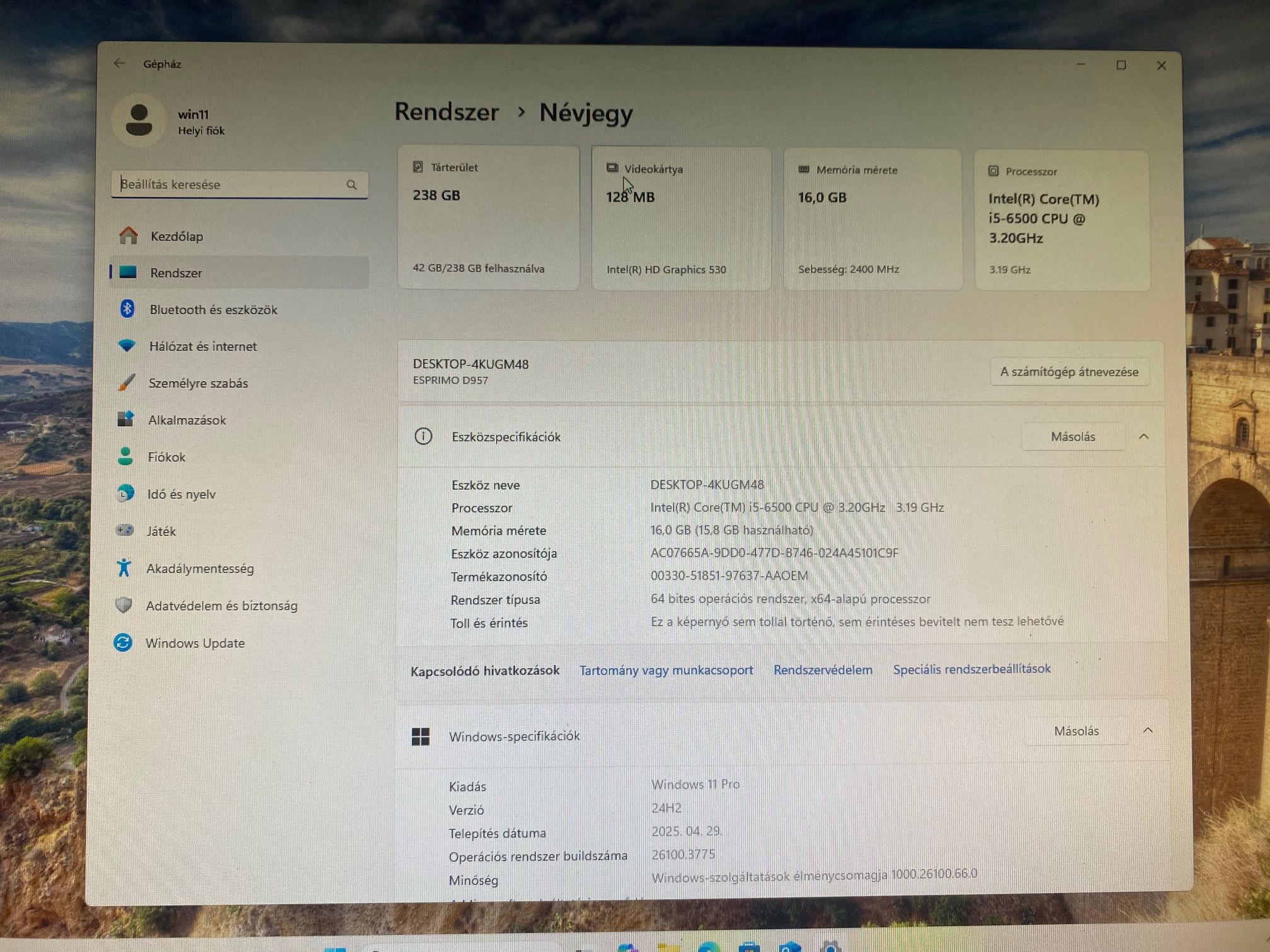 Fujitsu Esprimo D957 SFF számítógép
