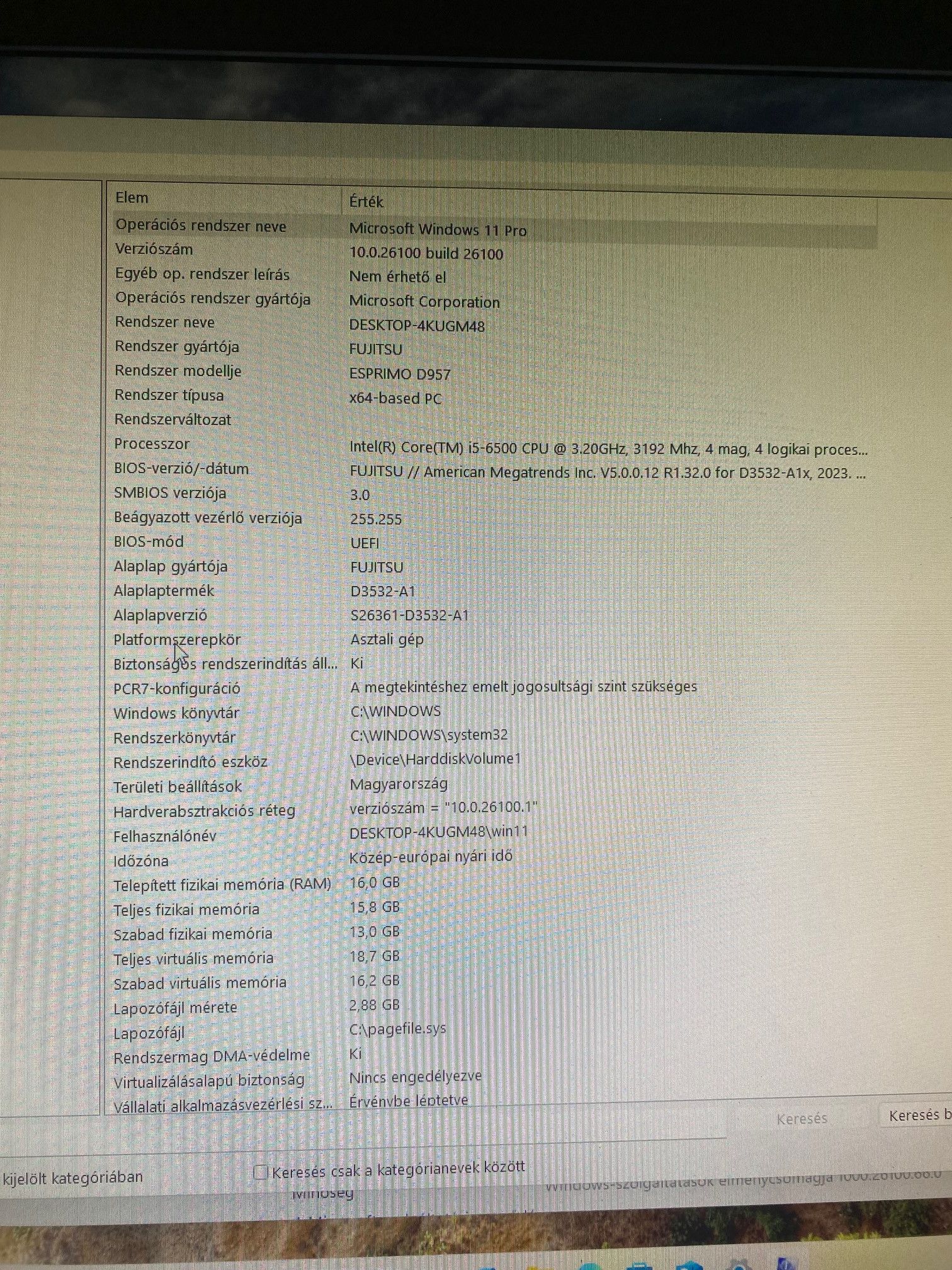 Fujitsu Esprimo D957 SFF számítógép