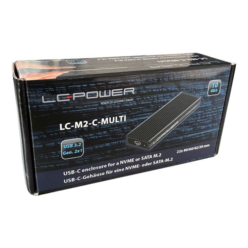 USB 3.2 külső ház M.2 SATA / NVMe  LC Power LC-M2-C-MULTI-2