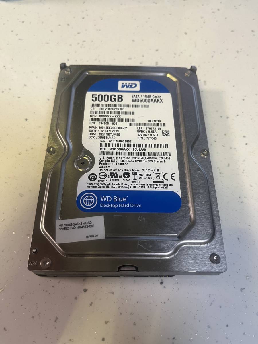 WD Blue (WD5000AAKX) 500GB 3.5" HDD 100/100 7200rpm