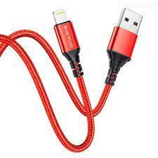 USB töltőkábel A-Lightning 1m Borofone fonott BX54