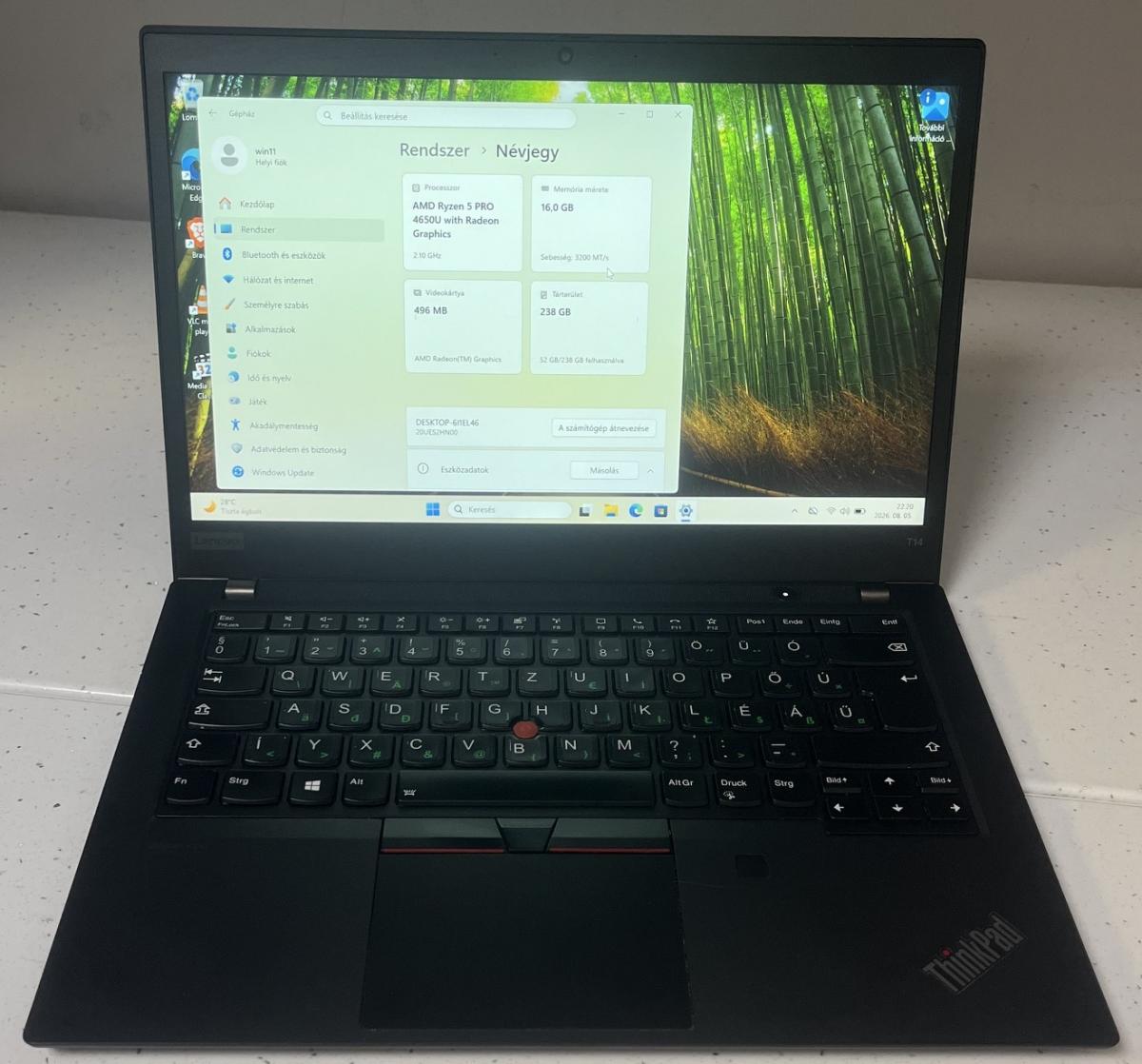 Lenovo Thinkpad T14 GEN 1 AMD Ryzen 5 PRO 4650U